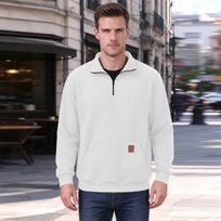 Men's Quarter-Zip Sweatshirt with Pocket, Long Sleeve Pullover for Casual Wear M