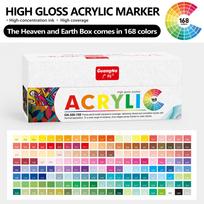 Guangna 168/72 Colors High Gloss Acrylic Marker Pen Set,Hard Headed Drawing Pens,Professional-Grade Paint Pen for DIY Graffiti