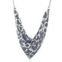 Aesthetic Leopard Print Necklace Chain Choker Detachable Collar Metal Triangular Scarf  Banquet gray