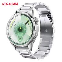 Official Original Wristband for Huawei Watch GT 4/5/6 46MM Metal Stainless steel Replaceable Watchband for Huawei Watch GT6 Band 3 Silver-GT6 46MM gray
