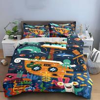 Underwater Adventure Themed Set Bedding Set with 1 Duvet Cover 2 Pillowcases Single Double King Queen, Gift AU Double 180X210cm&set