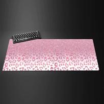 Pink Gold Leopard Print Extended Gaming Mouse Pad Glamorous Glitter Desk Mat NonSlip Keyboard Pad 30x80x0.3cm