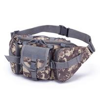 Oxford Cloth Waist Fanny Pack Large Capacity Climbing Belt Bag Men Molle Pouch  Camping ACU Camouflage gray