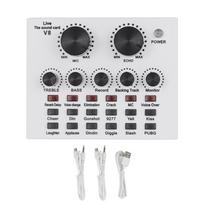 Durable Audio Mixer V8 Sound Card Studio Record Professional Mic Sound Card Portable Black External Sound Card Webcast Live