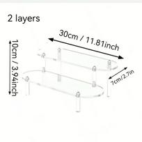 1pc Clear Acrylic Multi-Tier Display Stand, Desktop Organizer for Perfume, Cosmetics, Jewelry & Small Accessories, Space-Saving Storage Rack 11.81inch Two Layers