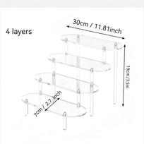 1pc Clear Acrylic Multi-Tier Display Stand, Desktop Organizer for Perfume, Cosmetics, Jewelry & Small Accessories, Space-Saving Storage Rack 11.81inch four layers