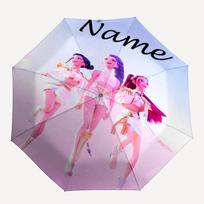Personalized Name K-KPop Demon Hunters Print Umbrella - Automatic Open/Close, Eight-Rib Durable Frame, Automatic Folding Umbrella Three-fold umbrella pink