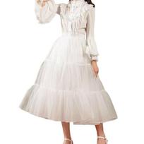 Lolitos apatinis sijonas Baltas crinoline sijonas Madingi vestuviniai apatiniai sijonai Šventinės suknelės 2 layers 80cm white