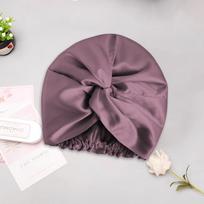 Dropshipping  Mulberry Silk Bonnet 22 Momme Silk Sleeping Cap Double-Sided Real Silk Practical Household Product gray