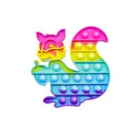 1Pc Rainbow Pop Push Bubblle Fidget Anti Stress Relief Toys For Adult Children Special Needs Sensory Toys Interactive Toys yellow