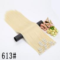 24  Plaukų priauginimas 140g Tiesus 16 Segtukų Plaukų priauginimai Karščiui atsparus pluoštas Plaukų priauginimas moterims 613 beige