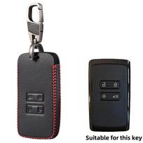 For Renault Captur  Leather Key Cover Holder For Renault Clio Megane Arkana Arcan Kadjar Zoe Espace 5 Smart Key Car Case gray