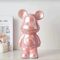 2pcs Aesthetic Bear Brick Ceramic Statue Teddy Bear Decor Action Figure Sculptures Ornament for Room Home Decoration Crafts 18cm