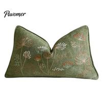 Modern Living Room Decor Embroidered Dandelion Cushion Cover, Farmhouse Throw Pillow Case, Natural Texture Covers Decorative Cover for Sofa B