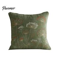 Modern Living Room Decor Embroidered Dandelion Cushion Cover, Farmhouse Throw Pillow Case, Natural Texture Covers Decorative Cover for Sofa A
