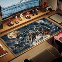 ffvii Game Color Mouse Pad Large Gaming Table Cushion Non-slip Laptop Tablet Big Mousepad XXL Mat Mini PC Playmat With Lock edge 30cmx60cm(11.8x23.6inch) brown