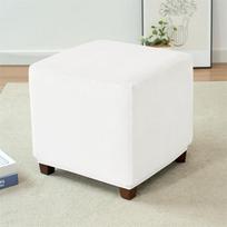 Aksominis osmanų pufas S/M/L Vienspalvis Elastingas Kojų Atramos Užvalkalas Nuimamas Pufų Apsaugas Svetainei 1 vnt Minkštas S white
