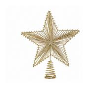 Christmas Tree Topper Star, Gold and Five-Pointed Holiday Decoration, Cotton Thread One Size