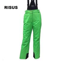 Womens Snow Pants Skiing Snowboarding Winter Outdoor Hiking Windproof Waterproof Warm L augalų žalia