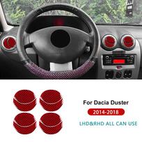 For Dacia Duster 2014 2015 2016 2017 2018 Real Soft Carbon Fiber Sticker LHD RHD Car Central Control Air Outlet Trim Accessories