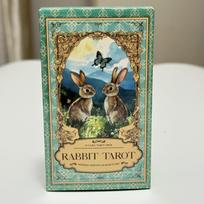 Rabbit Tarot Deck 78pcs Board Games English Watercolor Cards Cute Divination Cards black