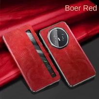 For Honor Magic V3 Case Genuine Leather Edition Smart Window Folding Screen Full Covering Keys Hollow Case for Magic VS2 Honor Magic VS2 raudona