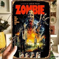 Zombių filmo plakatas Metalinė skardinė lentelė Sienos menas Lucio Fulci Klasikinis siaubo filmas Retro Vintažinis dekoras Patvarus geležis su aukšta kokybe 20x30cm（7.8x11.8inch）