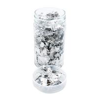 15g Jar of Edible Silver Leaf Flakes for Culinary Decoration and Art Projects Suitable for Food and Craft Use white