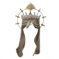 Baroque Hair Hoop Women Angel Aureole Shape Headband Live Broadcast Hairband gray
