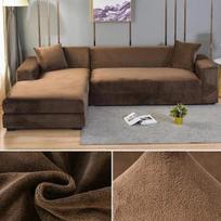 Aksominis sofos užvalkalas Elastinis storas L formos kampinis sofos užvalkalas svetainei 1/2/3/4 vietų tamprus užvalkalas sofos sofos foteliui 1 Seater 90-140cm šviesiai žalios spalvos