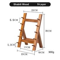 Multi-layer Katana Display Holder Detachable Flute Recorder Display Rack  Collection Display Shabili Wood 5-Layer brown