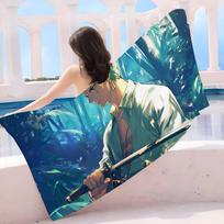 Zoro One P-Piece Cartoon Anime Beach Towel Colorful Bath Towels for Quick Dry Custom Sand Free Beach Yoga Spa Gym Pool 50x100cm