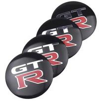 For Nissan Nismo Tiida Teana GTR 350Z 370Z 240SX Juke Note Versa Nissan 4Pcs 56MM Car Wheel Hub Center Cover Stickers black