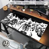 Black And White Skeleton Mousepad Gamer Custom Desk Mat Scary Skull Desk Mat Anime Table Of Office Carpet Gamer Natural Mice Pad 800x400x2mm