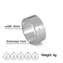 Gothic Cross Couple Rings Stainless Steel Silver Color Jesus Cross Finger Ring for Men Women Punk Jewelry Wedding Gift 11 gray