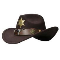 Retro Bull Head Sixpoint Star Badge Cowboy Hat With Sunshade For Summer Outdoors 54cm ruda