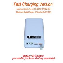 12 Cell 18650 Detachable Solder‑Free DIY Power Bank Kit PD Fast Charging With LED Light  Mobile Power Shell Without Battery