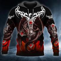 Pavasario rudens vyriški drabužiai Viking Hoodies Megztiniai 3D Spausdinti Skull Angel Streetwear Vintažinis ilgomis rankovėmis vyriškos megztinės striukės 4XL gray