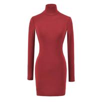 Spicy Girl Velvet Turtleneck Bodycon Skirt - Winter 2025 Design Medium brown
