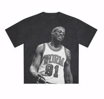 Dennis Rodman Candid Dennis T-Shirt Basketball Graphic Streetwear Tee 2XL black