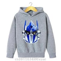 Rudens Vaikų Laisvalaikio Nauji Transformers Megztiniai Su Spaudiniais Berniukui Mergaitei Vaikui Su Gobtuvu Hoodies Gatvės Stiliaus Mada Kūdikio Drabužiai 150 gray