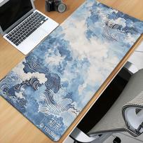 Iron Art Wave Blue Xxl Mouse Pad Non Slip Rubber Base Large Desk Mat Multi Functional Decor Pad For Gaming Office Computer 800x300x2mm white