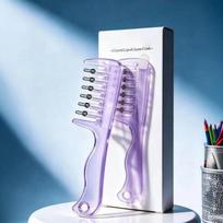 Hair Oil Applicator Comb Scalp Massage Roller Comb Visible Liquid Storage Hair Root Oil Apply Tool For Home Hair Care Treatment A3 gray