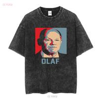 Olaf Scholz T shirt German Chancellor Lovers All Sizes vintage Washed fashion Breathable designer clothes Stylish streetwear 4XL gray