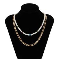 IngeSight.Z Rainbow Colorful Seed Beaded Choker Acrylic Letter Neckla Multi Layered Silver Color Neck Necklaces for Men Jewelry