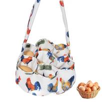 Country Style Egg Collector, 7 Pockets, Chicken Design. For Farm, Garden, Kitchen. Convenient Handle C1R5