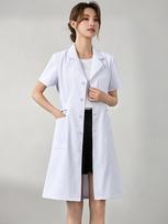 Saint Snowland Unisex Medicininiai darbo drabužiai: Baltas chalatas su ilgomis ir trumpomis rankovėmis, mėlynos spalvos darbo apsaugos drabužiai ligoninei ir laboratorijai L white