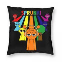 Sprunki Simon Incredibox Cartoon Pillowcase Printing Polyester Cushion Cover Decoration Throw Pillow Case Cover Car Zippered Short plush 18*18(CM)-1Pcs