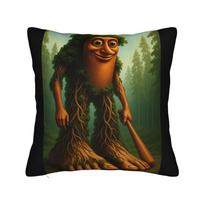 Funny 67 Italian Brainrot Tung Tung Sahur Six Seven Pillow Case Retro Trendy Pillow Cover Pillowcases For Living Room Bed Chair Peach skin 18*18(CM)-1Pcs brown