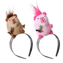 2pcs Cartoon Cute Hairband Hair Loop Funny Ear Headband for Fashion Statement white